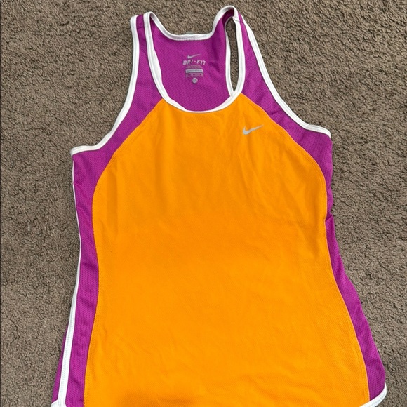 Nike Tops - Nike Fitted Sleeveless Orange and Purple Tank Top